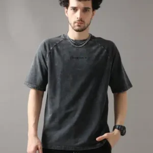 Black Acid Wash Oversized T-shirt